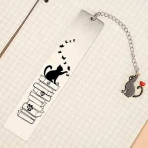 stainless-steel-cat-bookmarks-with-butterfly-design-booxworm-17774.jpg Stainless Steel Cat Bookmarks with Butterfly Design