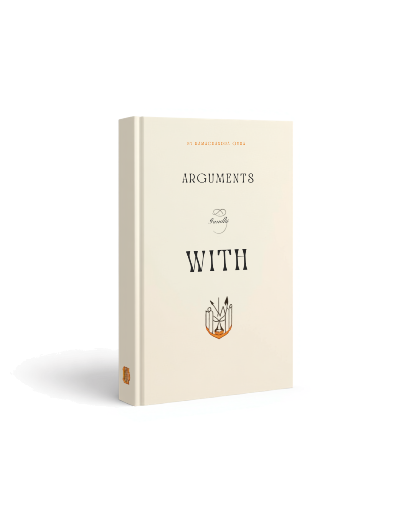 Arguments with Gandhi by Ramachandra Guha — hardcover book mockup