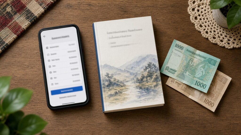 Book phone and cash ready for a COD order